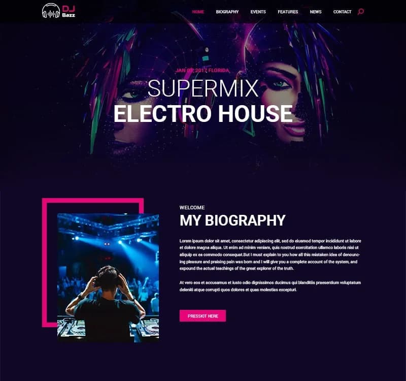 Bazz DJ PSD Template