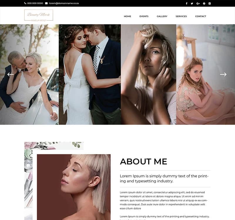 Beauty Mark- Makeup Artist PSD Template