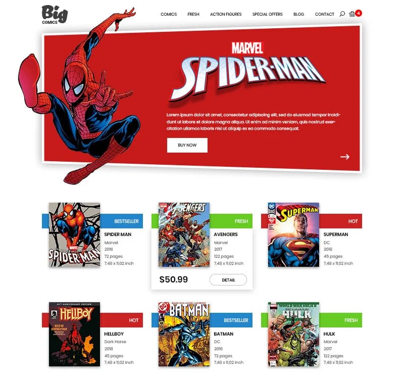 Big Comics - Comics Store PSD Template