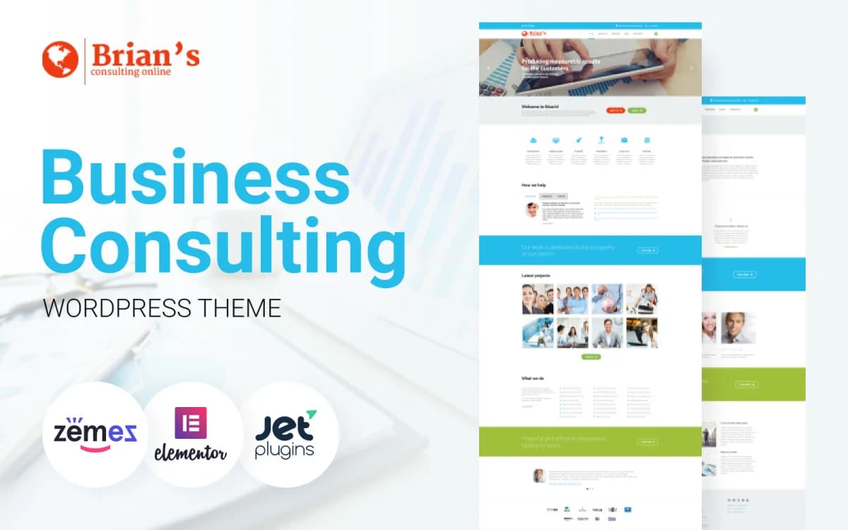 Brian's - Business Consulting Elementor Theme for Professional Services Website