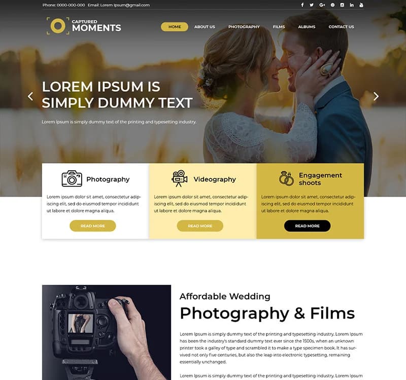 Captured Moments- Photography Studio PSD Template