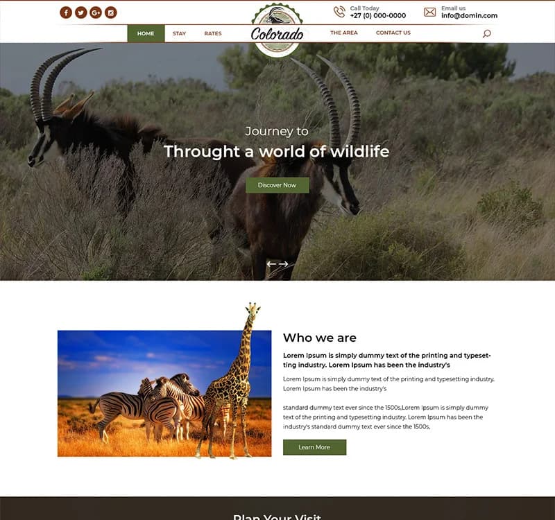 Colorado - Zoo PSD Template