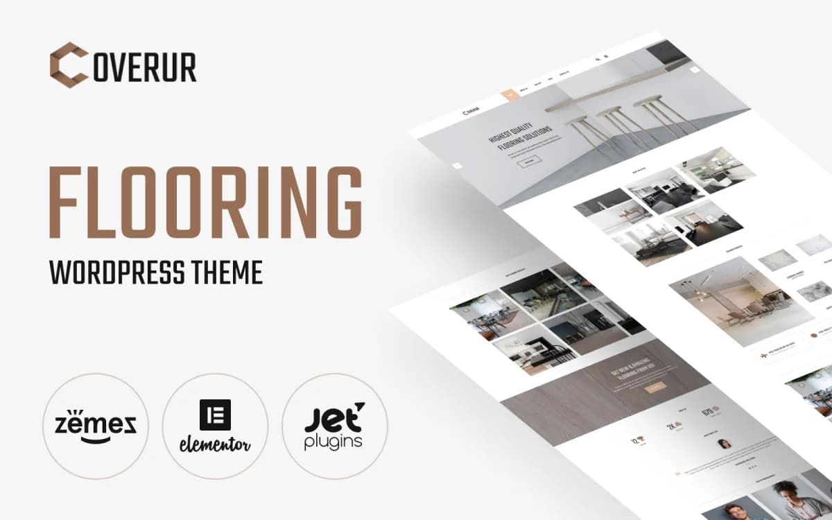 Coverur - Flooring Company WordPress Elementor Theme (Multipurpose )