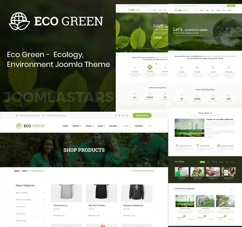 Eco Green - Environment, Ecology and Renewable Energy Joomla 5 Template