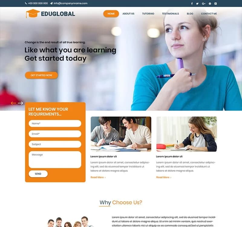 Edu Global - Online Education PSD Template