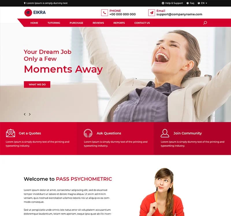 Eikra - Online Educational PSD Template