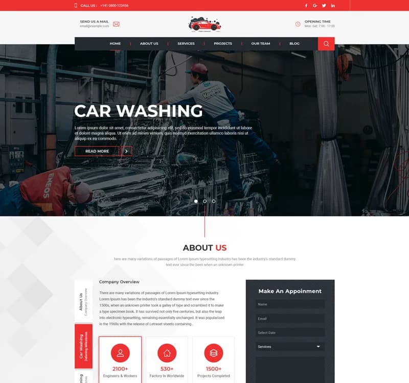 Ferry - Carwash One Page PSD Template