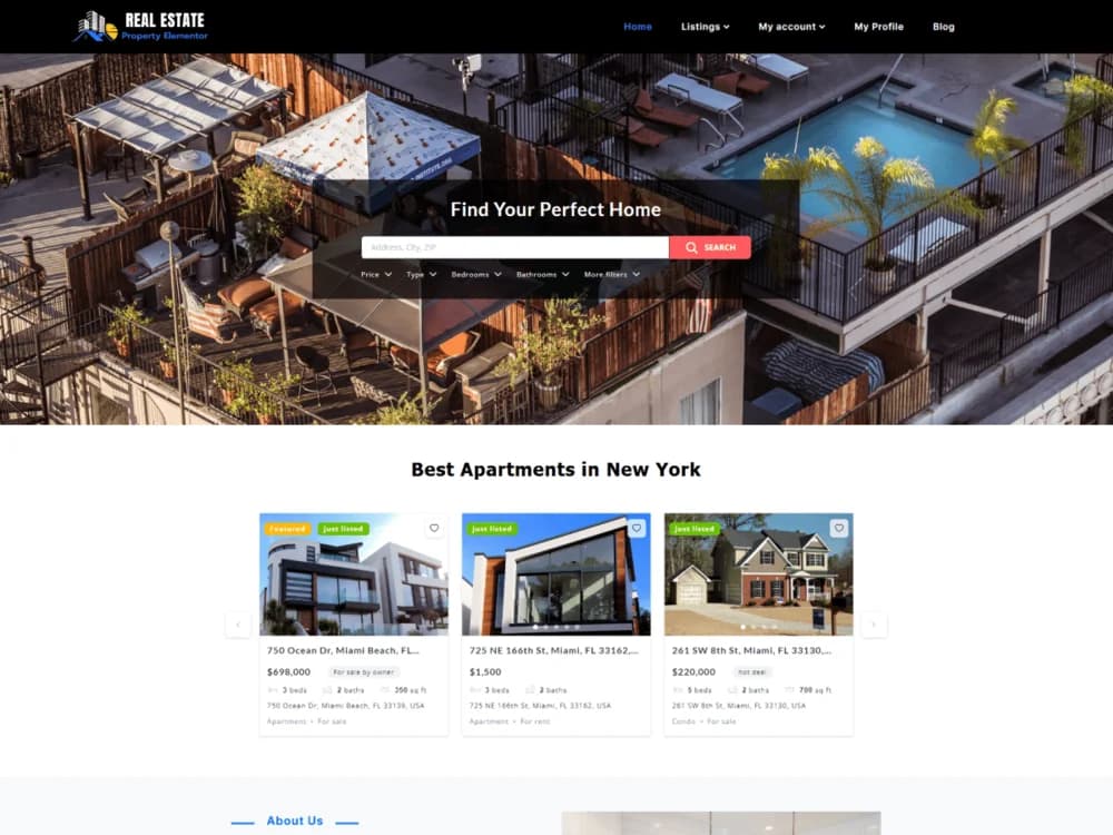 Real Estate Property Elementor