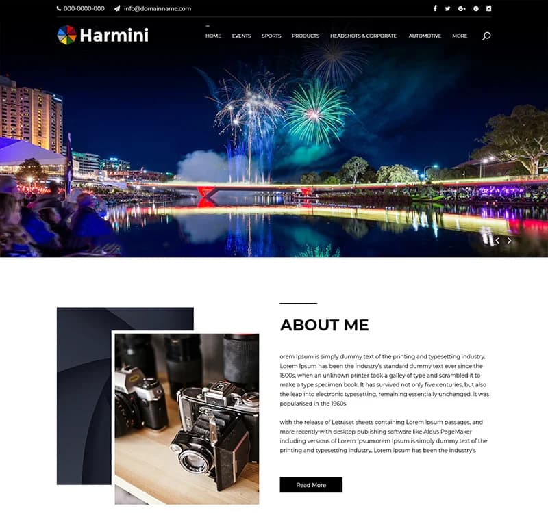 Harmini - Photography PSD Template