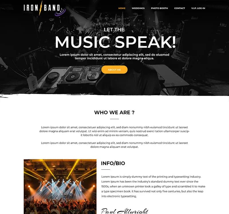 Iron Band - Music Band PSD Template