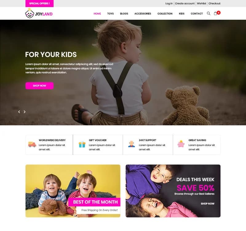 Joyland - Toy Store PSD Template