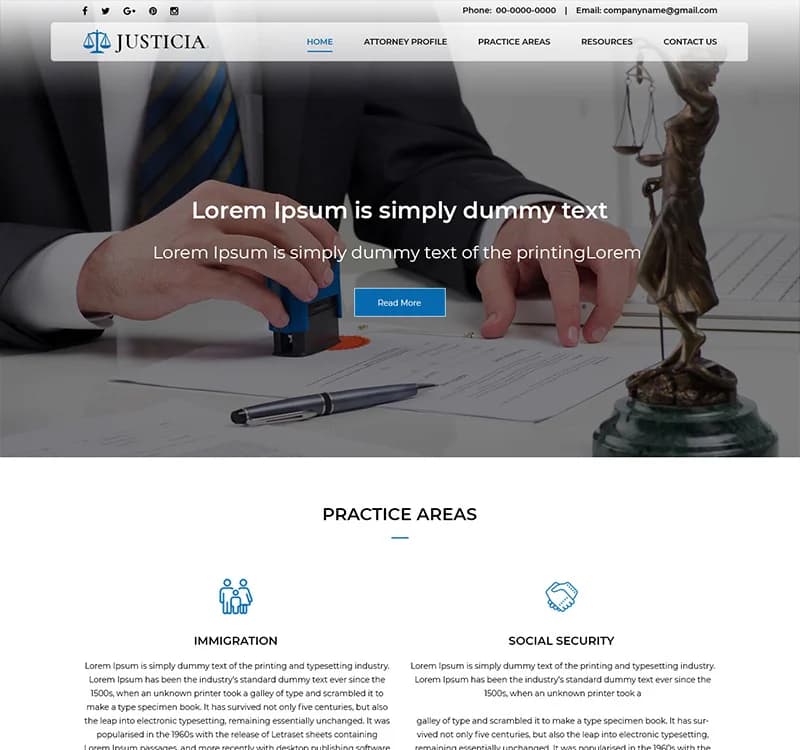 Justicia - Law Firm PSD Template