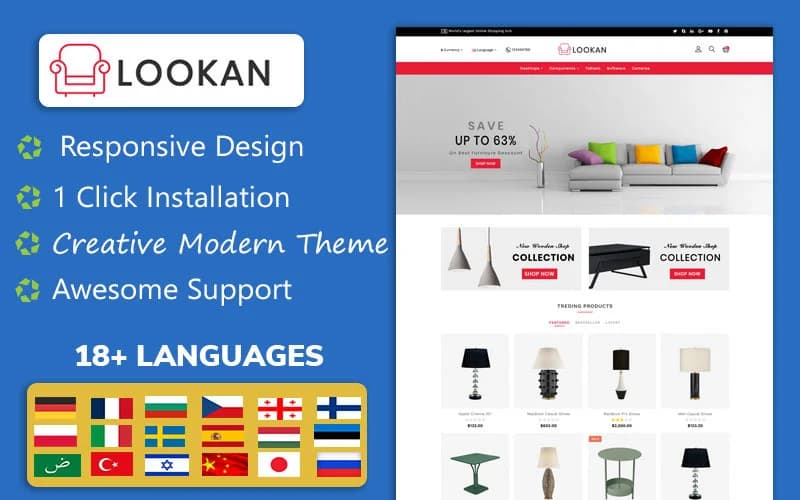 Lookan - Furniture OpenCart 4 & Openccart 3 Template