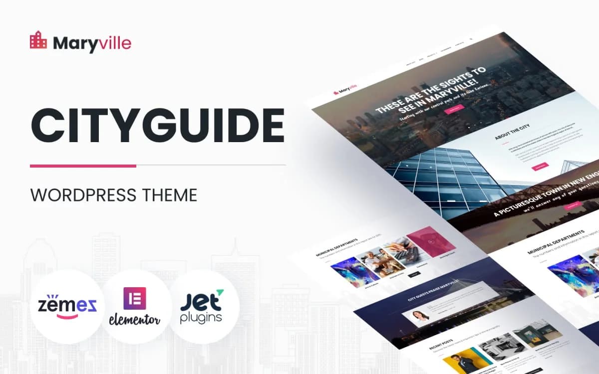 Maryville - City Guide WordPress Theme for City Portal Website