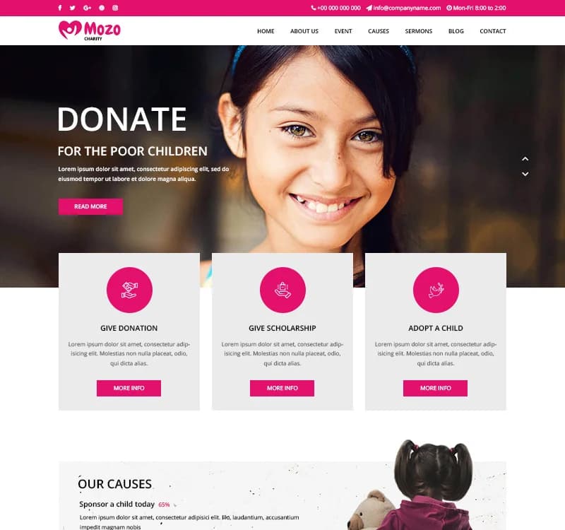 Mozo - Charity PSD Template