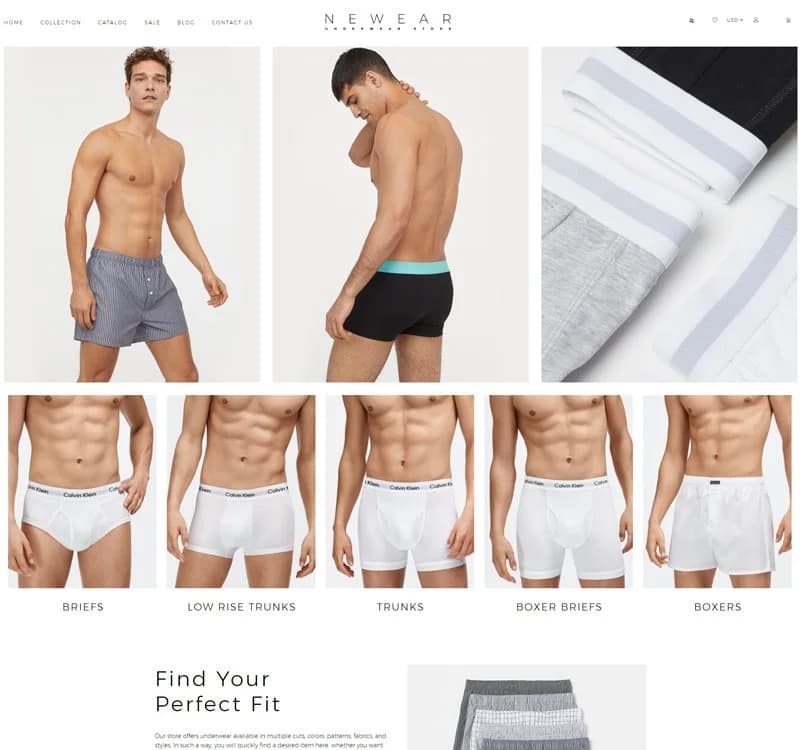 Newear - Men's Underwear Multipage Clean Shopify Theme