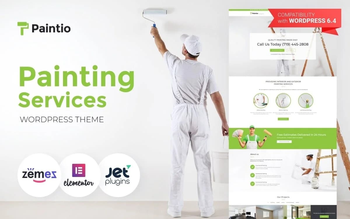 Paintio - Wallpapering & Painting Services Business WordPress Theme