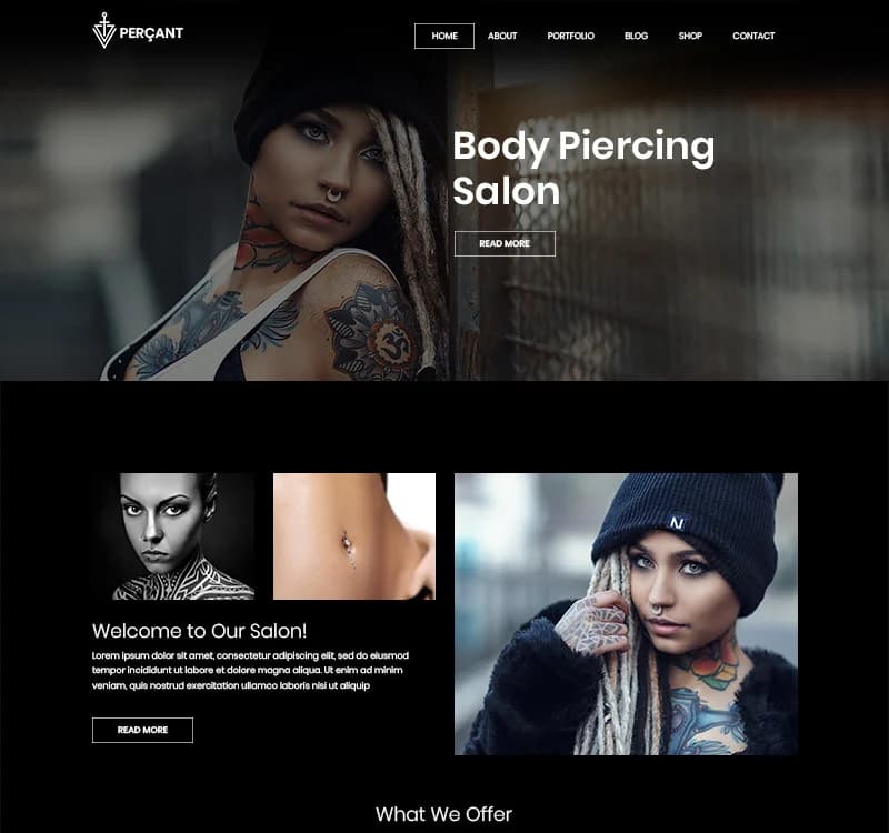 Percant - Piercing Shop PSD Template