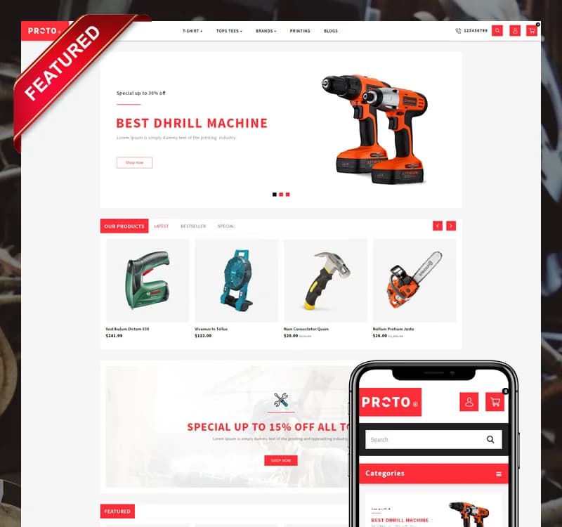 Proto Autoparts and Tools Store OpenCart Template
