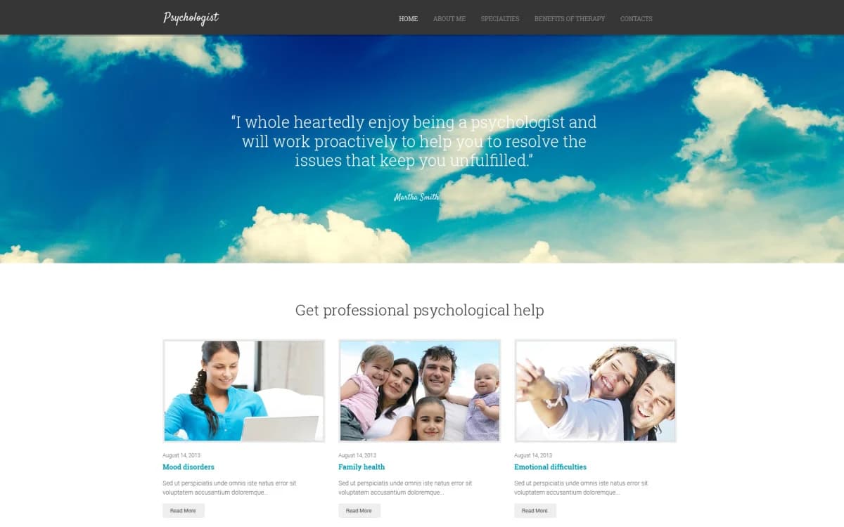 Psychologist Responsive Website Template