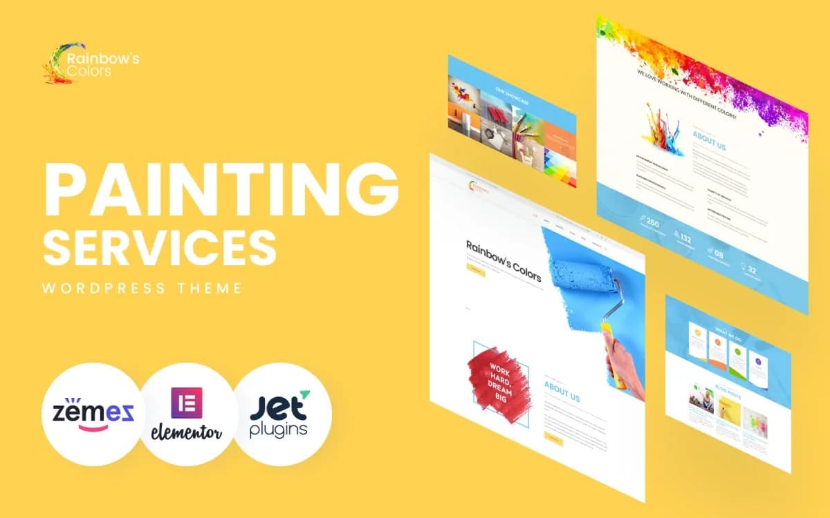 Rainbow's Colors - Painting Company WordPress Theme