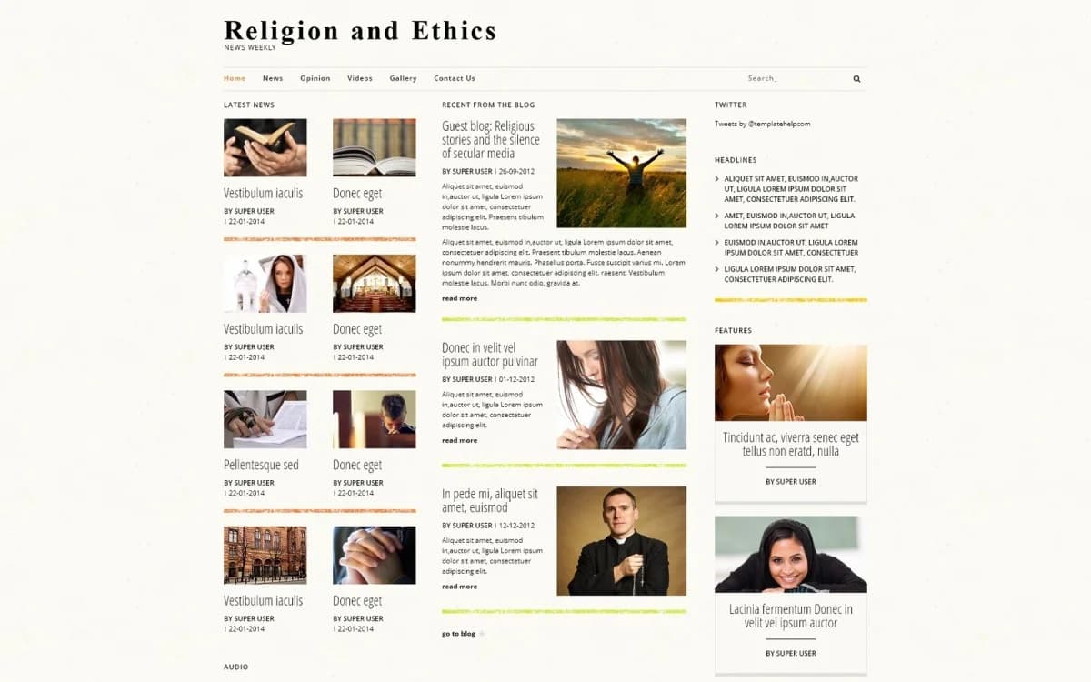 Religious News Joomla Template