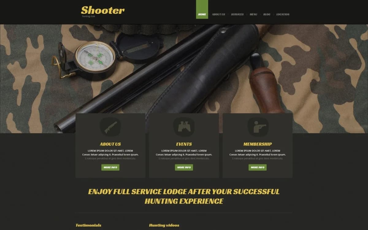 Shooting Responsive Joomla Template