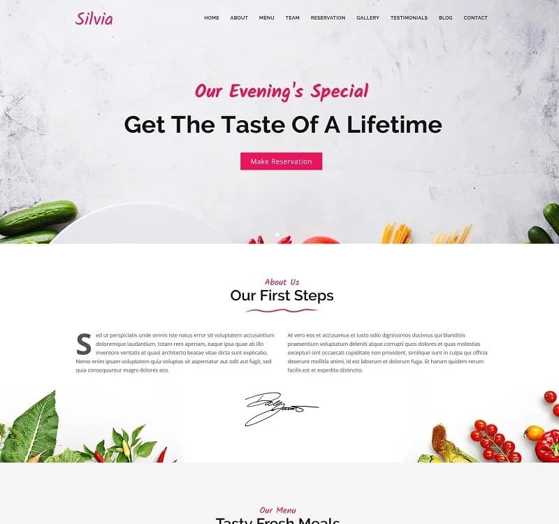 Silvia - Fast Food & Diner Joomla 4 & 5 Template
