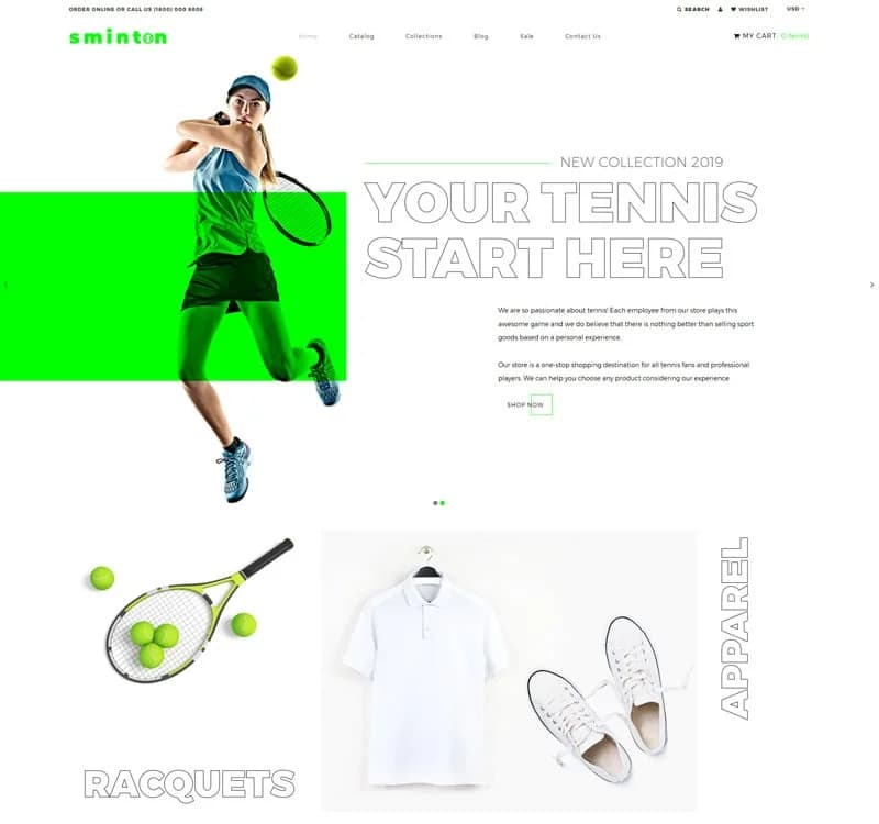 Sminton - Tennis Store Clean Shopify Theme