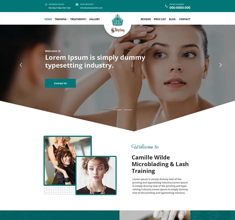 Styling - Beauty Saloon PSD Template