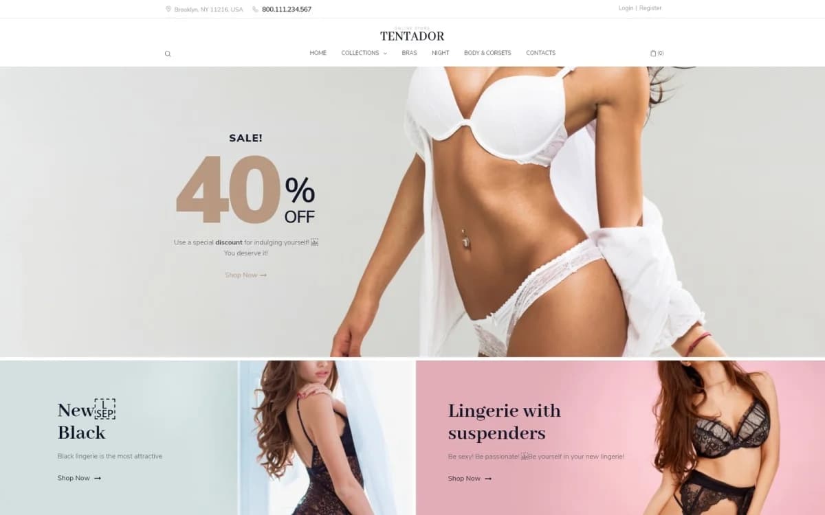 Tentador - Lingerie ECommerce Modern Elementor WooCommerce Theme