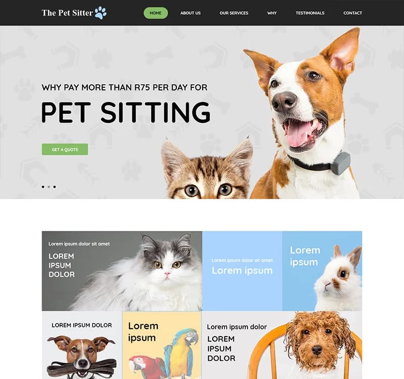 The Pet Sitter - Pet Shop PSD Template