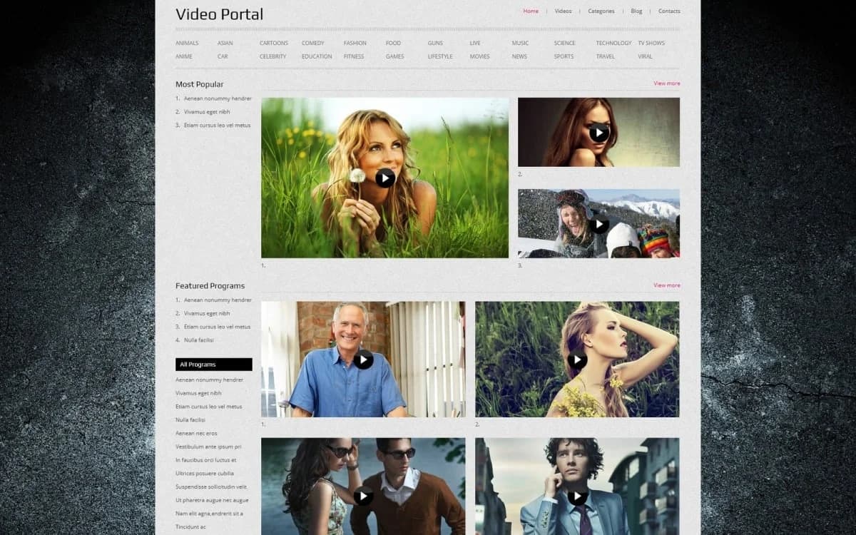 Video Gallery Responsive Joomla Template