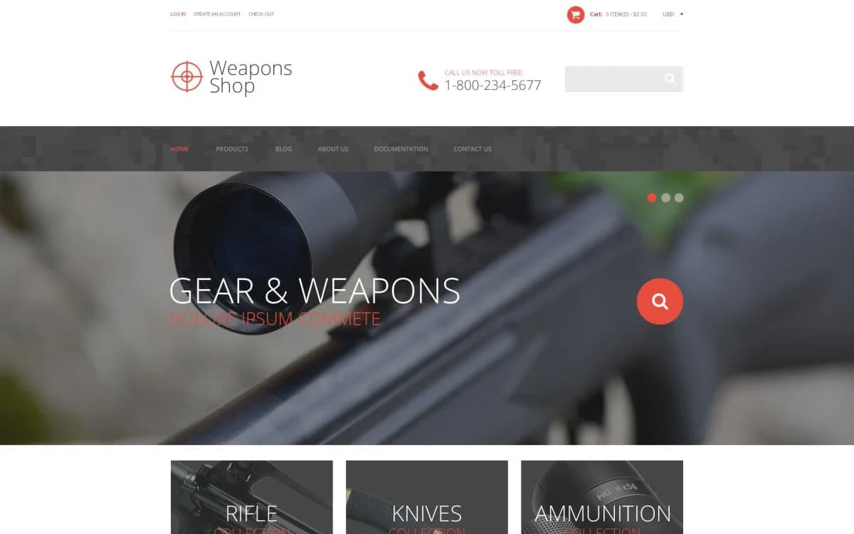 Weapon Shop Shopify Theme