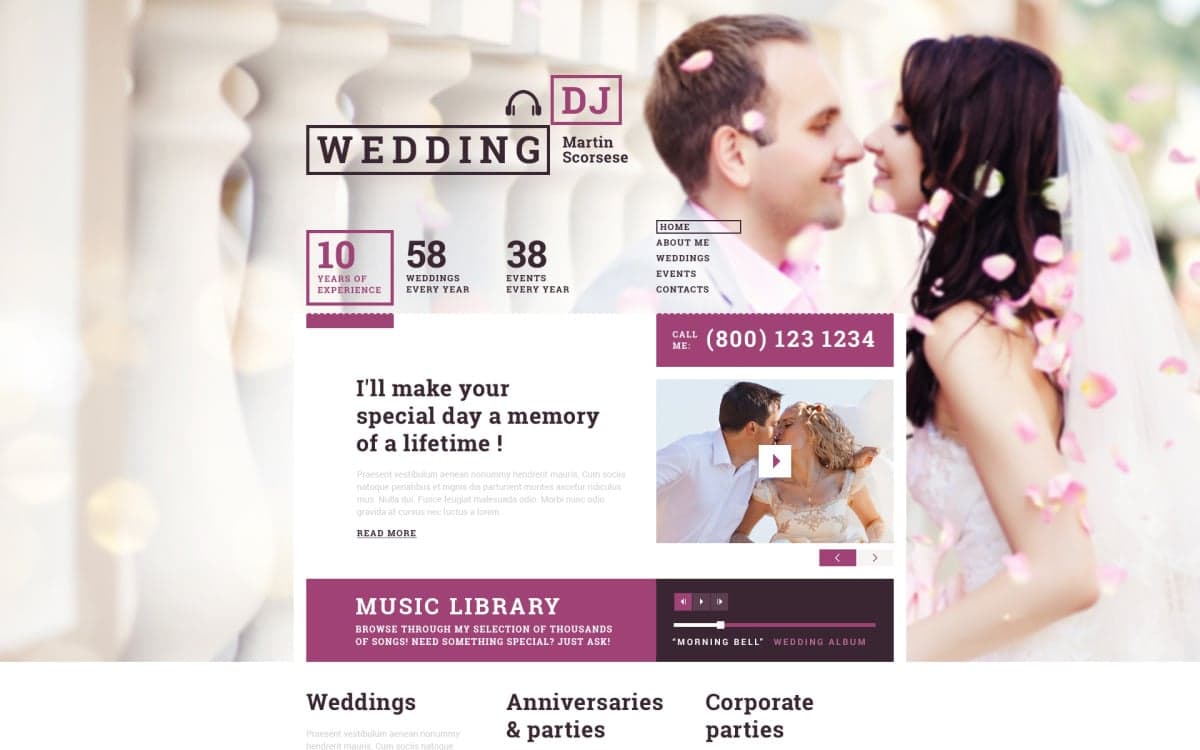 DJ Responsive Website Template