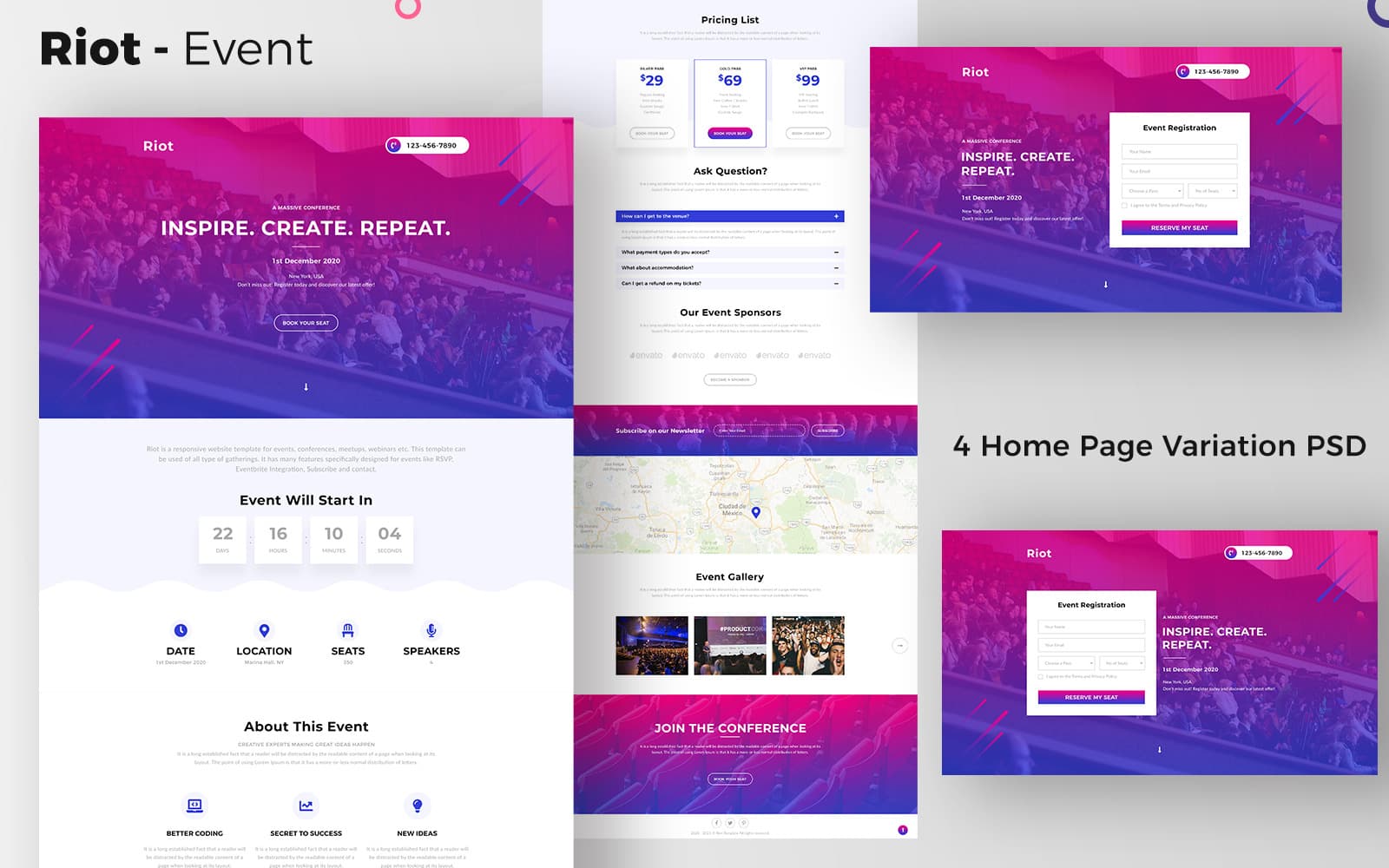 Riot - Online Event PSD Template - Screenshot 6