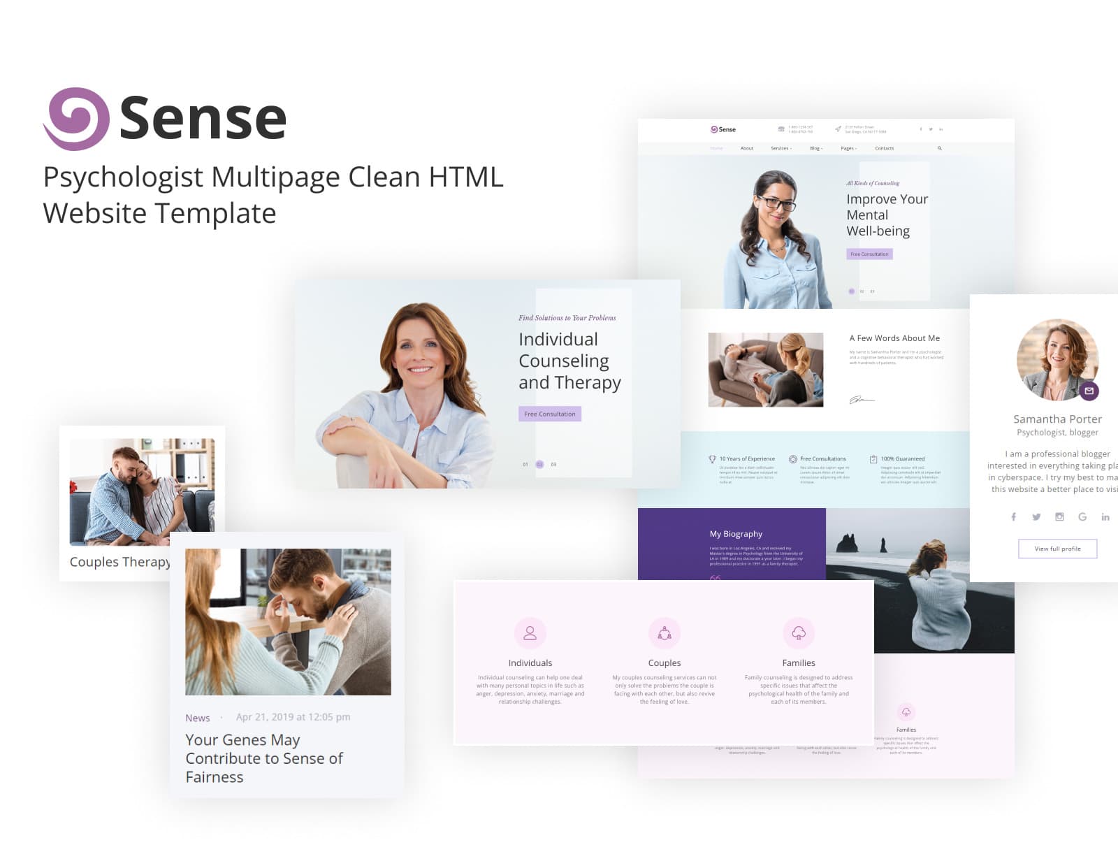 Sense - Psychologist Responsive HTML5 Bootstrap Website Template - Screenshot 6