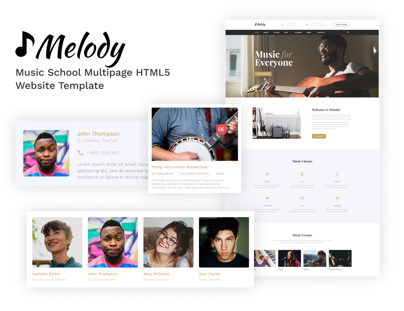 Melody - Music School Multipage HTML5 Bootstrap Website Template - Screenshot 6