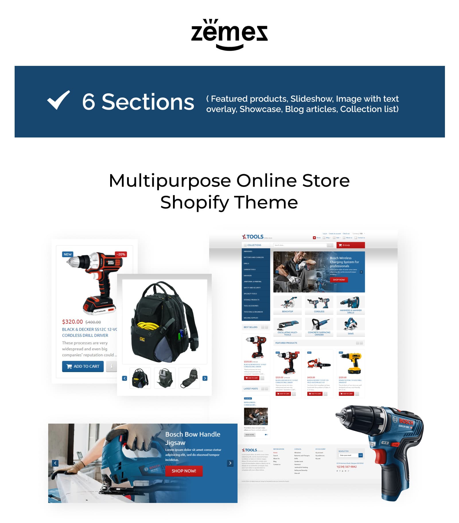 Tools & Equipment Store Responsive Shopify Theme - Screenshot 6