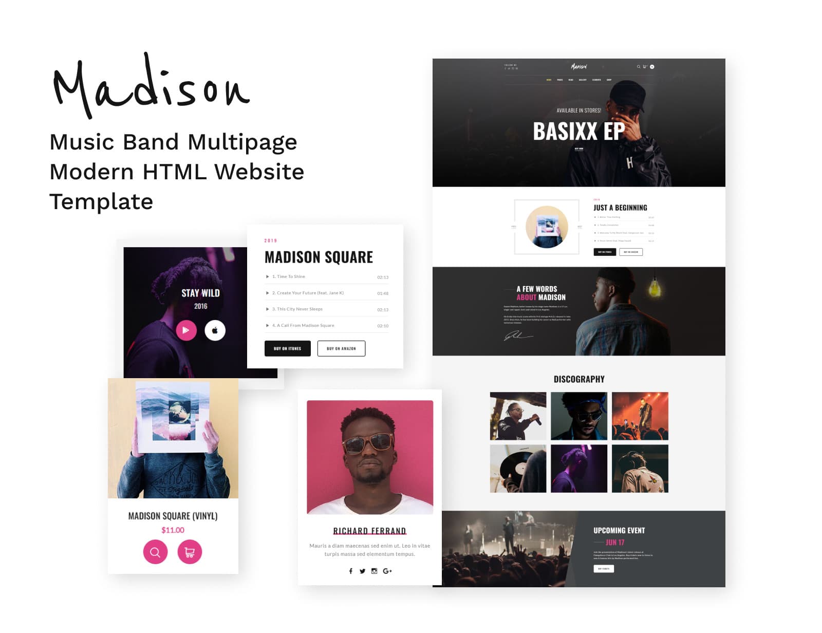Madison - Singer Multipage HTML5 Website Template - Screenshot 6