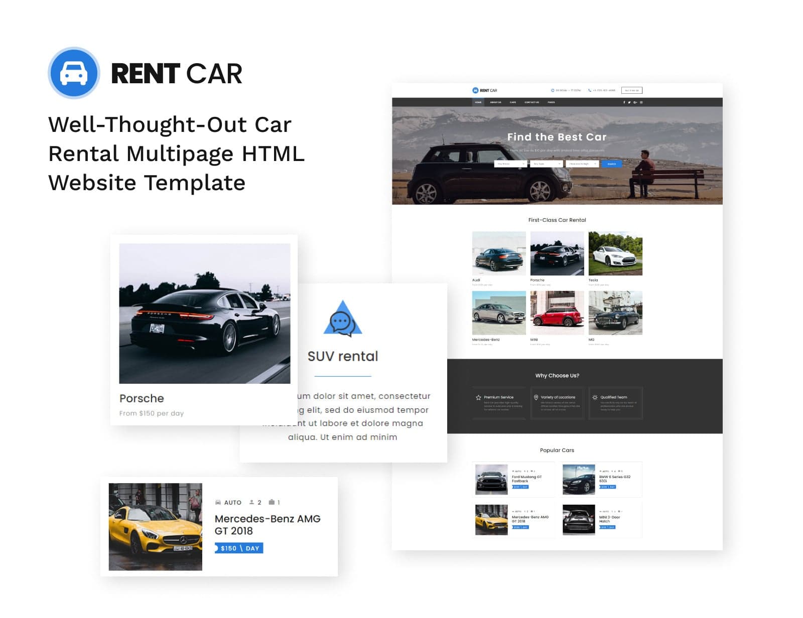 Rent Car - Car Rental Multipage HTML5 Website Template - Screenshot 6