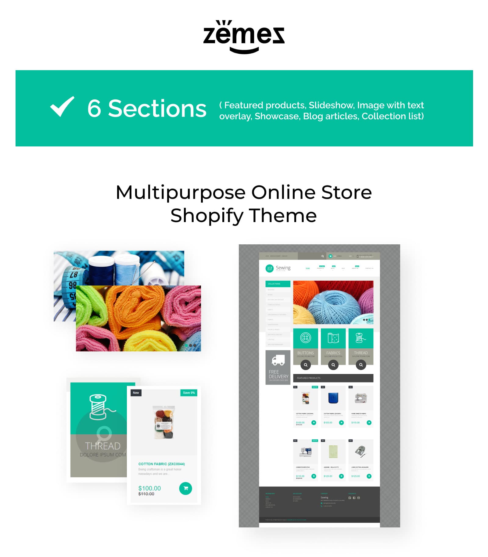 Sewing Supplies eCommerce Shopify Theme - Screenshot 6