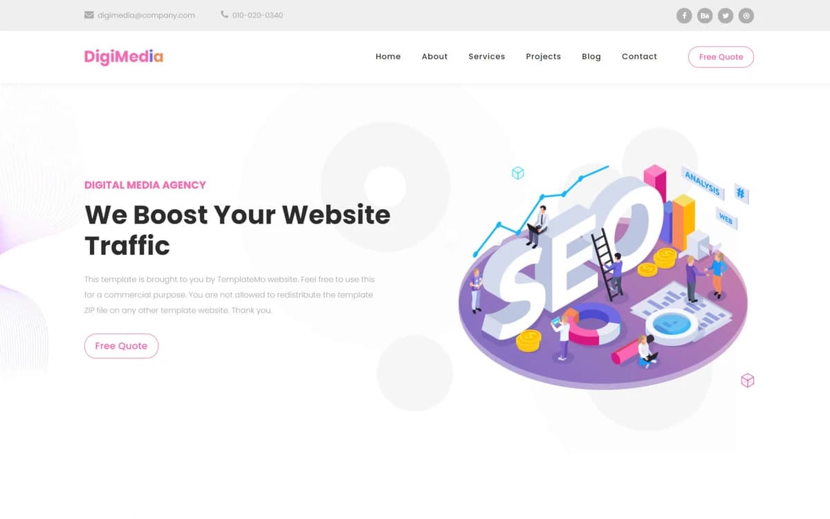 Digimedi Free HTML Template