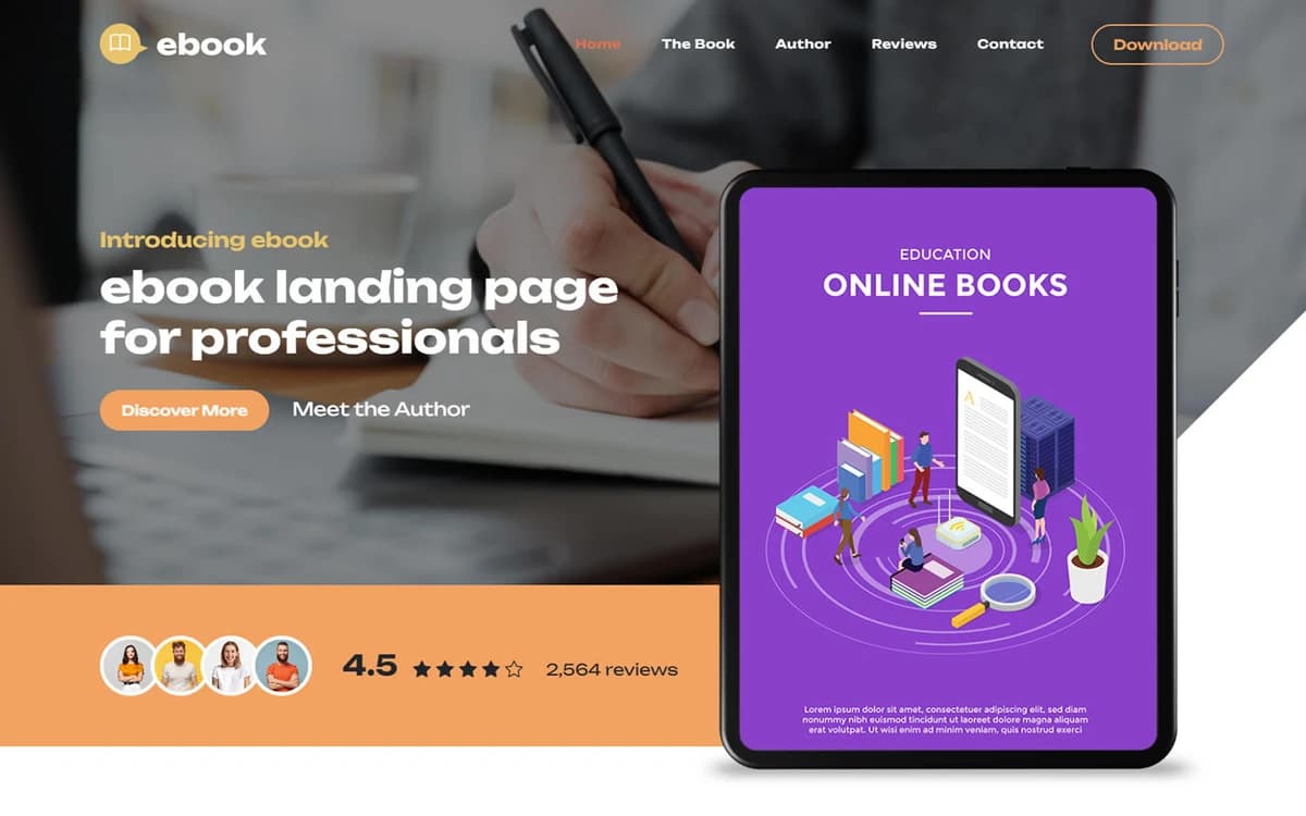 Ebook Landing Free HTML Template