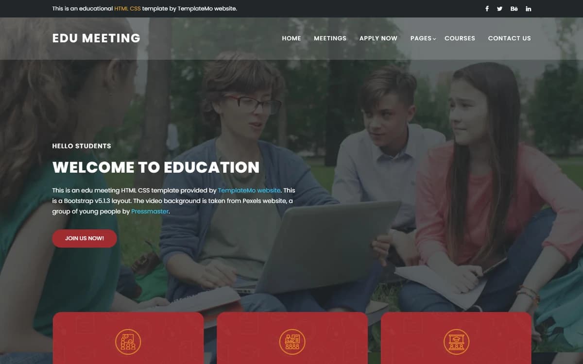 Edu Meeting Free HTML Template