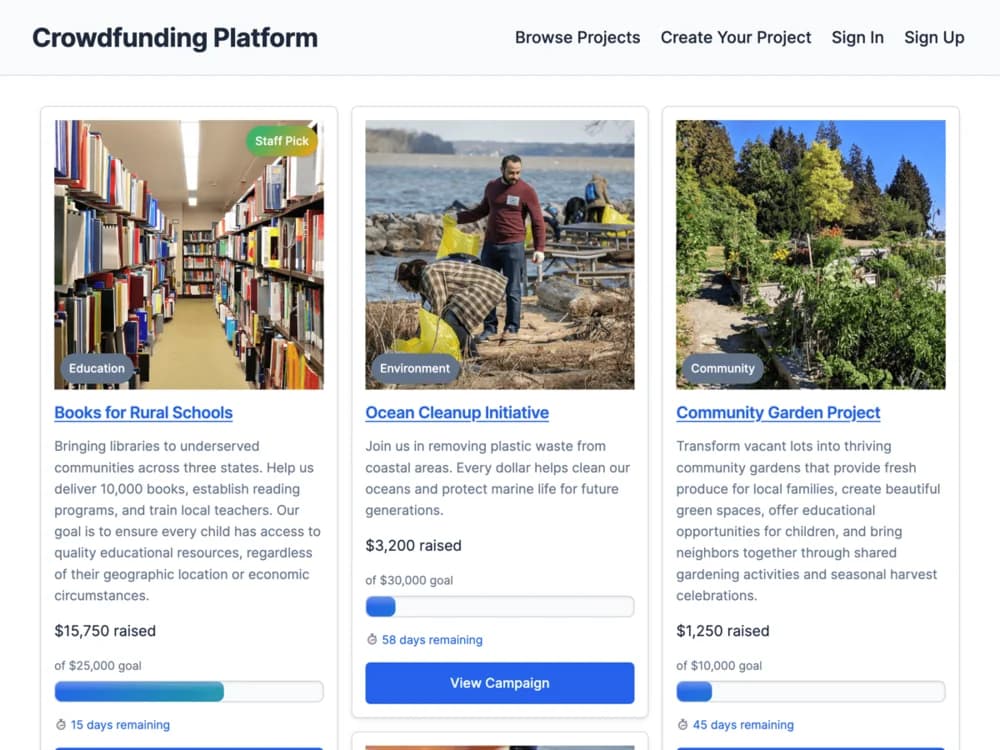 Crowdfunding Platform