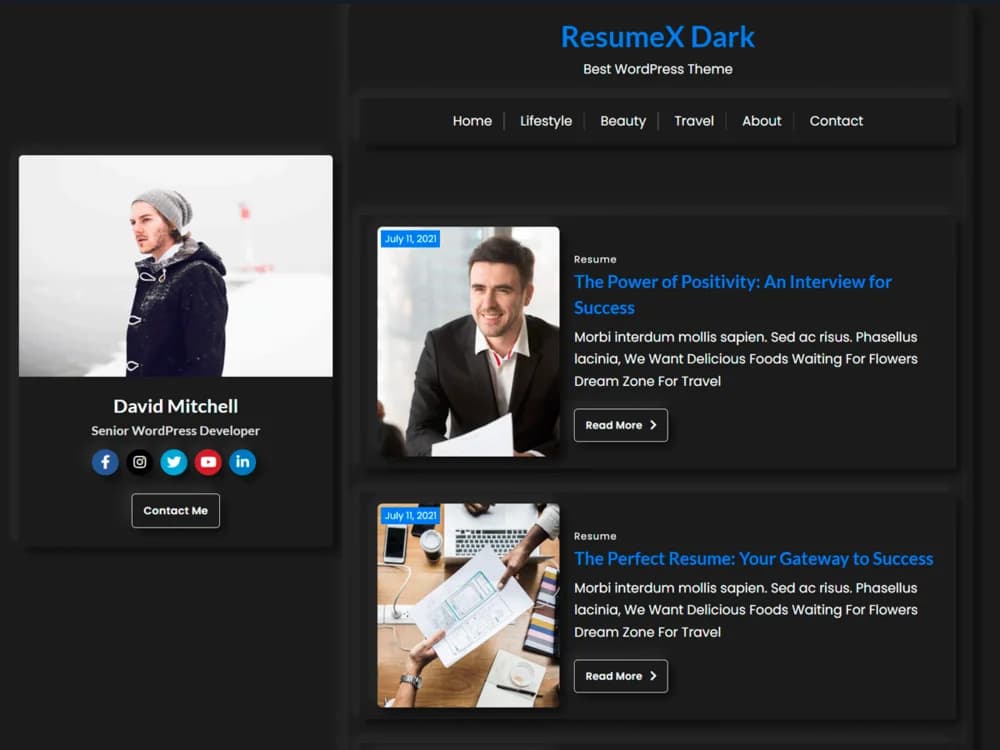 ResumeX Dark