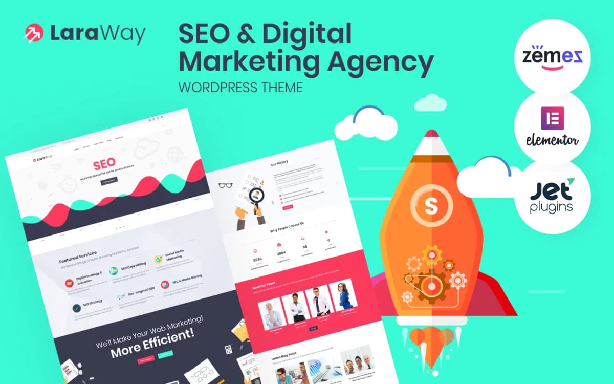 Laraway - SEO Agency & Digital Marketing WordPress Theme for Advertising Services Website