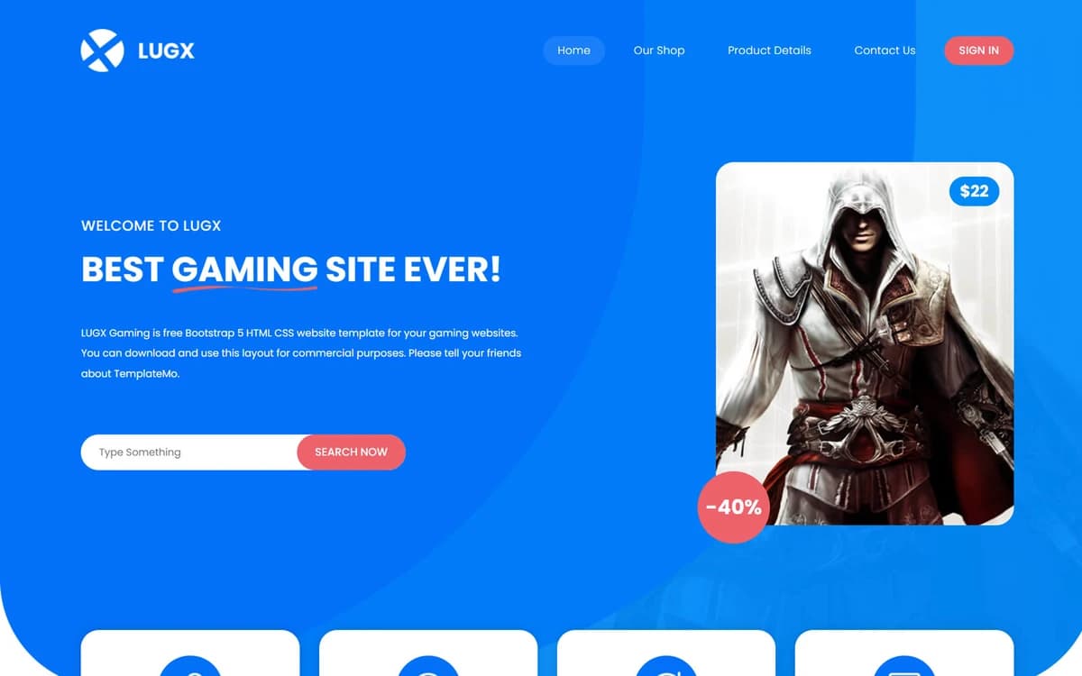 Lugx Gaming Free HTML Template