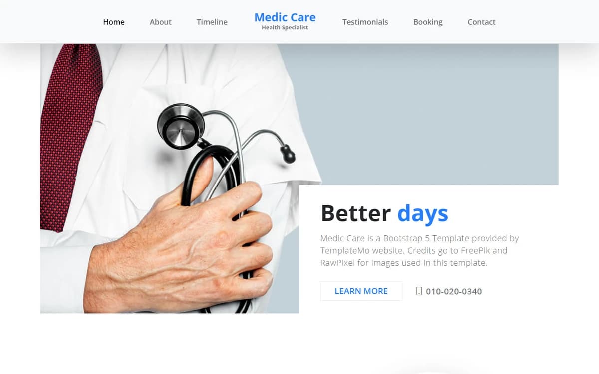 Medic Car Free HTML Template